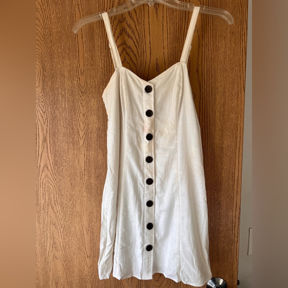 Express Cream Buttoned Sundress